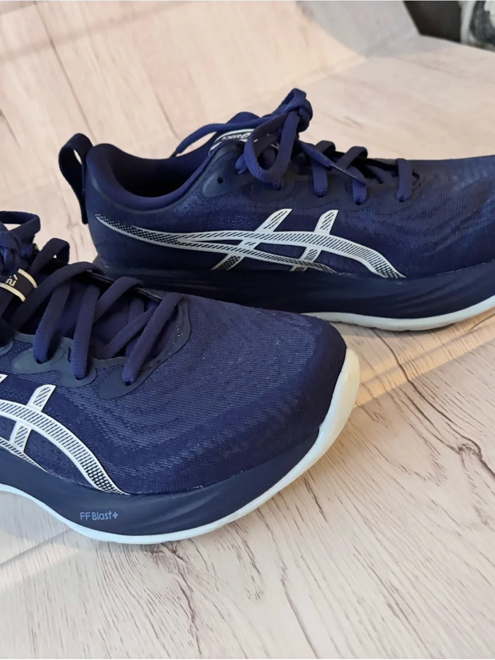 Asics Dark Blue Athletic Sneakers with White Soles